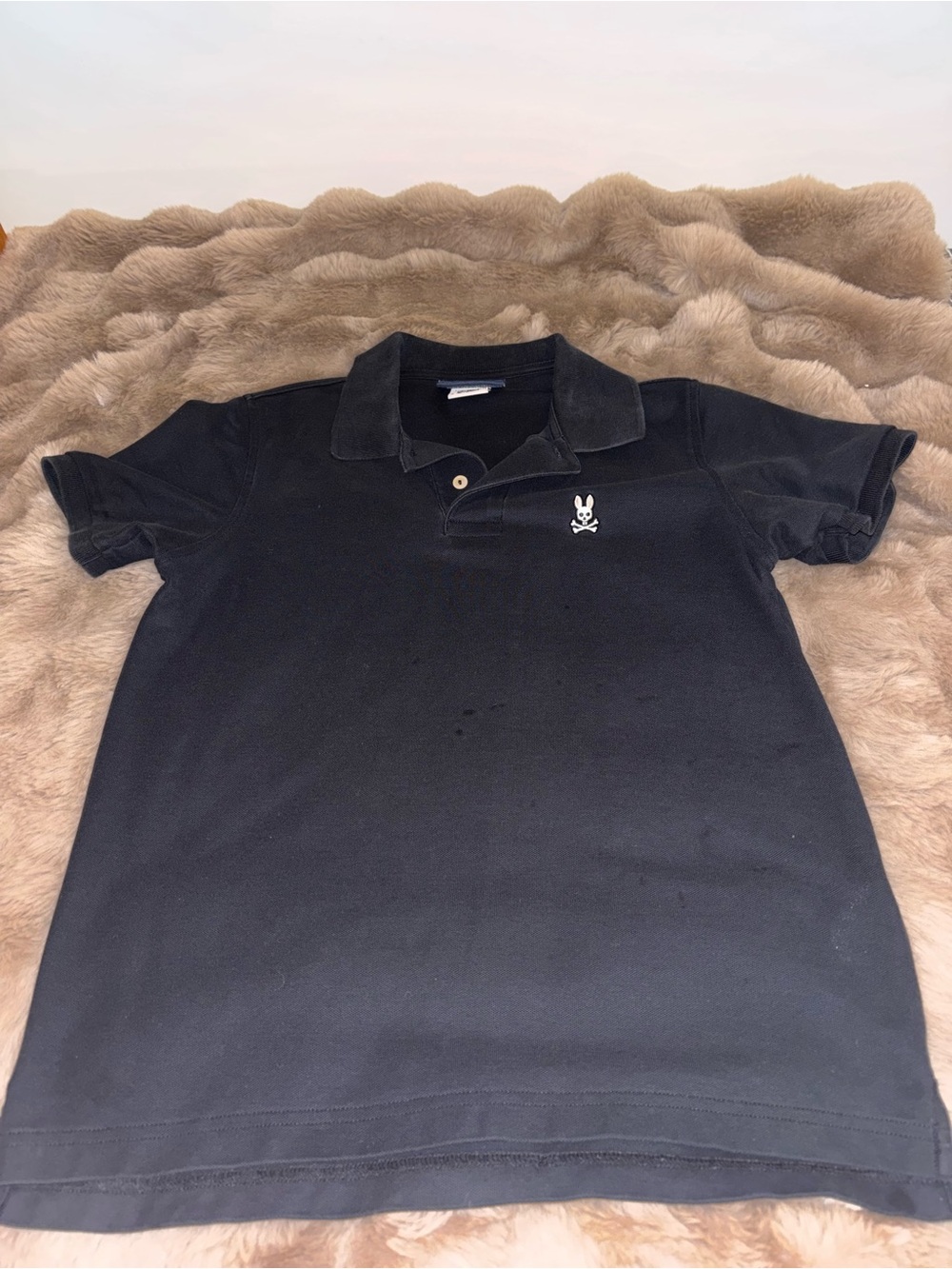 Psycho Bunny Black Polo with White Logo